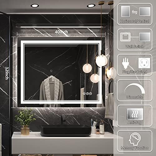 Ratsamee 40"x32" LED Bathroom Mirror - Image 3