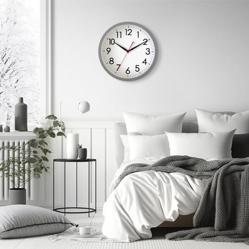 AKCISOT 10 Inch Wall Clock, Silent Battery Operated Analog Clock - Image 4