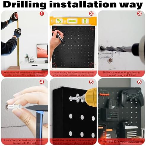 4 Pack Metal Pegboard Panels, Garage Tool Storage, Office Organization - Image 4