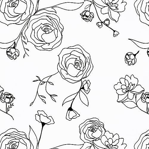 Safiyya 393"x17.3" Peel and Stick Wallpaper Black and White Contact Paper by SAFIYYA