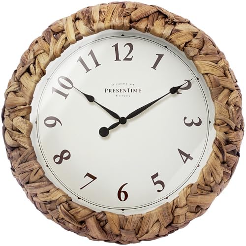Presentime Farmhouse Series, Rustic Woven Clock by Presentime