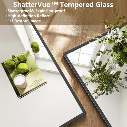 Koonmi 78"x35" Floor Mirror Full Length, Large Black Mirror - Image 3
