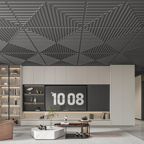 Art3d 12-Pack 2 x 2 ft 3D Textured Drop Ceiling Tiles, 24 x 24 in - Image 5