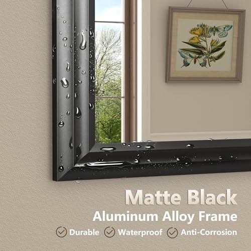 30x36 Inch Black Bathroom Mirror - Image 3