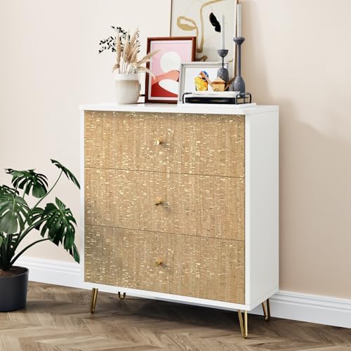 WESTICK Gold Cork Fabric Peel and Stick Embellished Wood Wallpaper Removable - Image 2