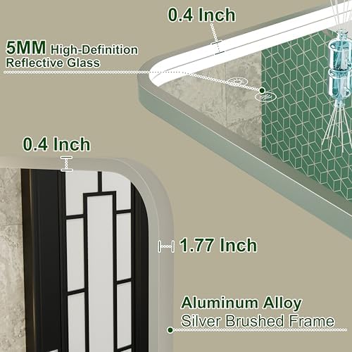 24"x32" Silver LED Bathroom Mirror - Image 5