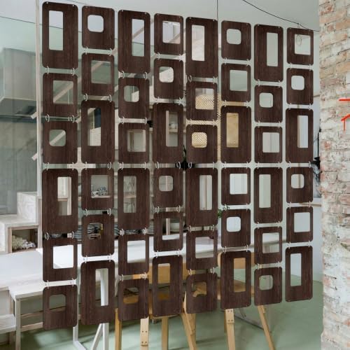 Thyle 8 Strings Mid Century Modern Room Divider Brown Hanging Decorative Screen by Thyle