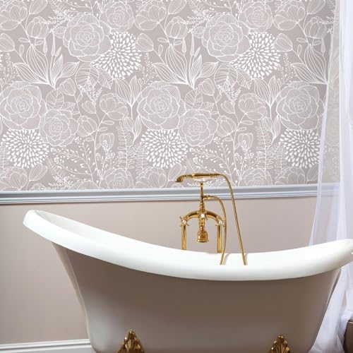 Wudnaye Floral Peel and Stick Wallpaper Large Flower Wallpaper 16.9"×118" - Image 5
