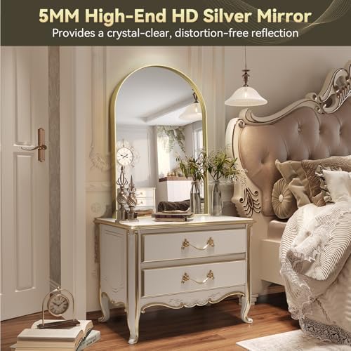 Brightify Arched Mirror, Arched Wall Mirror, 24 x 40 Inch Gold Arch Mirror - Image 5