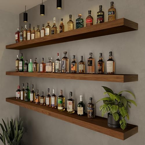 ROGMARS 72 Inches Long Walnut Floating Shelves - Image 3