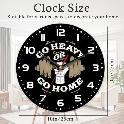 Wall Clock, 10 Inch Silent Non-Ticking Home Kitchen Decor, Battery Operated - Image 2