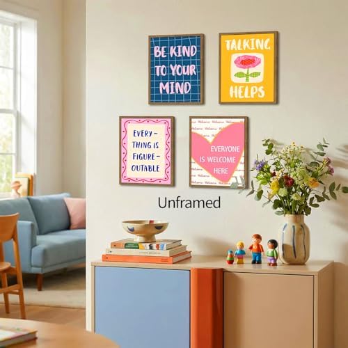 Trendy Inspirational Quotes Poster Set of 6, Mental Health Counseling Wall Art - Image 5