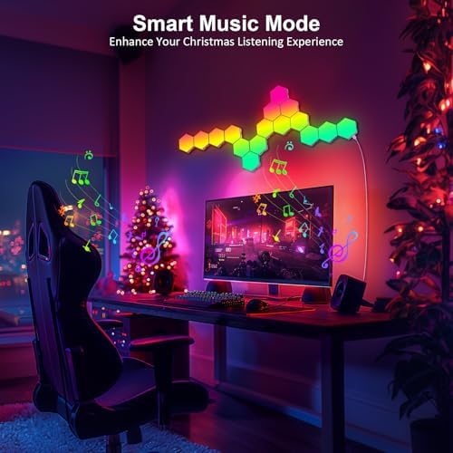 Hexagon LED Light Panels 8 Pack – RGB Wall Decor Lights - Image 3