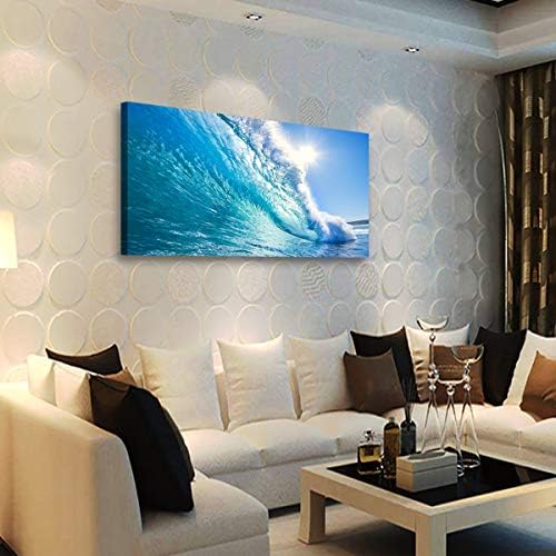 Haichuang Decor Art Framed Ocean Wave Wall Art, 48x24 Inch Large Horizontal - Image 3