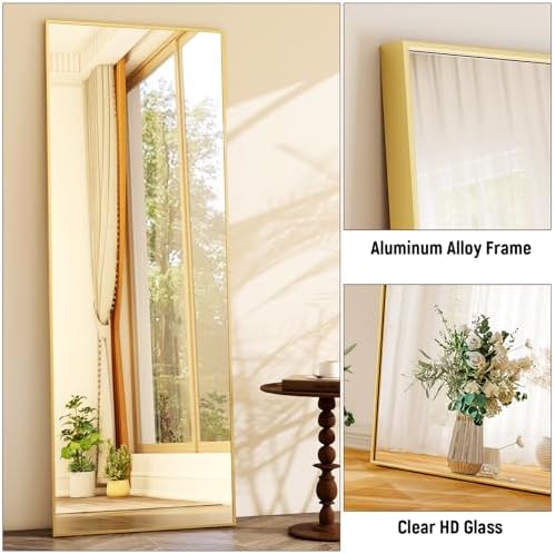 GLSLAND 59"x16" Full Length Mirror Full Body Mirror Freestanding Hanging or - Image 4