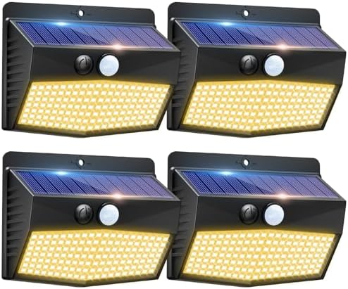 Peasur 4 Pack Solar Motion Sensor Lights Outdoor Waterproof by Peasur