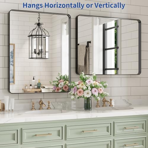 WEER Black Bathroom Vanity Mirror 24X30 Inch - Image 5
