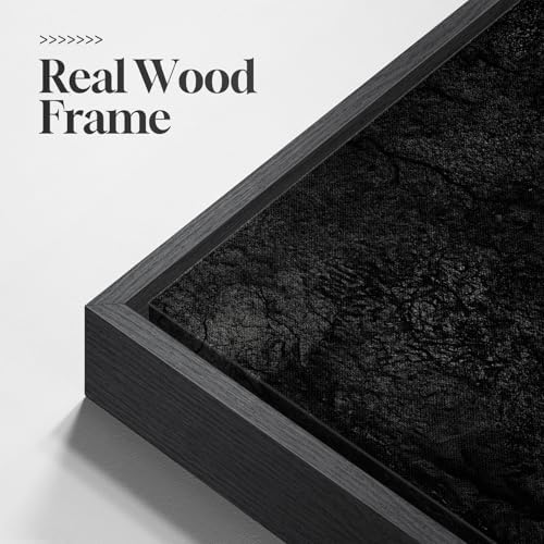 Framed Modern Black Abstract Square Wall Art Decor - Image 5