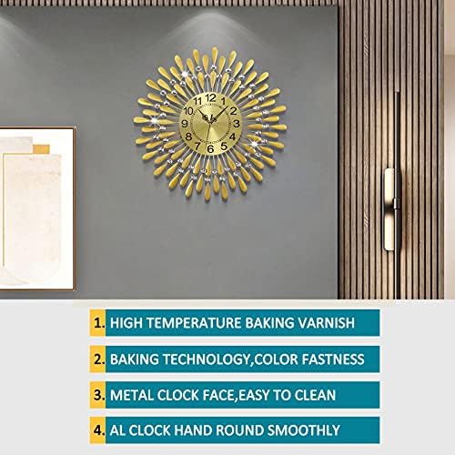 Large Wall Clock Metal Decorative Wall Clocks Silent Non-Ticking, Modern Art - Image 6