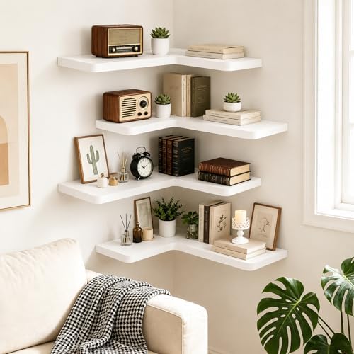Solid Wood Corner Floating Shelves - Image 7