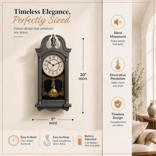 Clockswise Vintage Grandfather-Style Wall Clock - Image 6