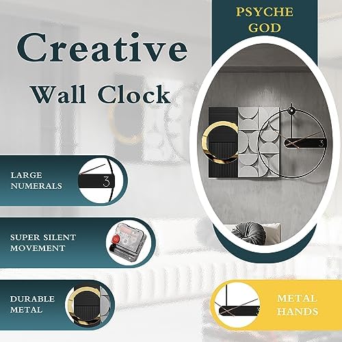 Modern oversized Wall Decor Clock, Large Geometric Decorative Wall Clock - Image 3