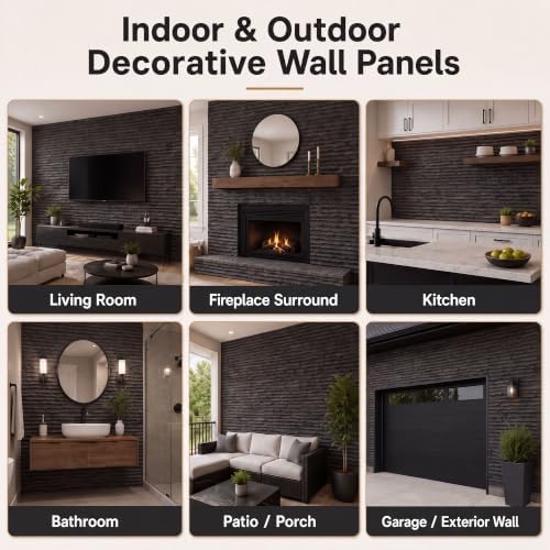Faux Stone Wall Panels, 6 Pack PU Stone Veneer Panels, 44.9" L x 11.8" H x 1.2" - Image 5