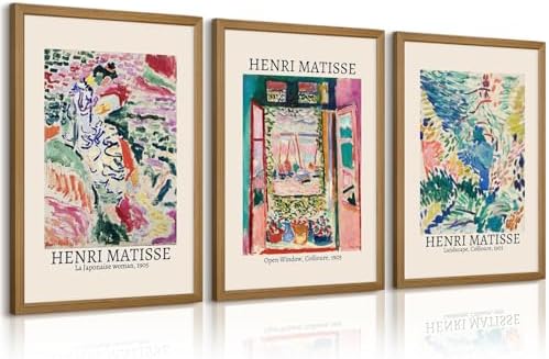 Henri Matisse Wall Art Set of 3 Matisse Poster Aesthetic Canvas Wall Art by Baccone