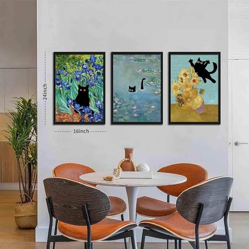 Wood Framed Monet Wall Art Set of 3 - Image 3