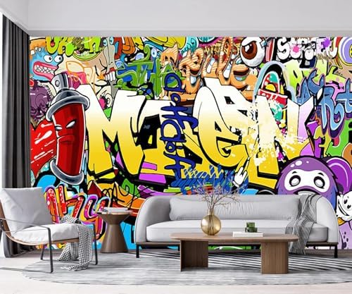 YQWDMX -Nursery Color Graffiti Abstract Letters Bedroom Wallpaper XT16 L 180" x by YQWDMX