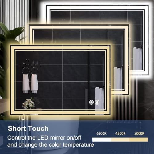 32“ x 40” Bathroom Mirror with Lights, LED Mirror - Image 4