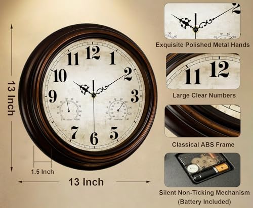 13 Inch Vintage Wall Clock - Image 3