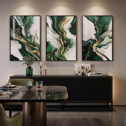 Large Framed Green Abstract Wall Art - Image 3