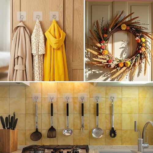 Latoxcaa 8-Pack Transparent Heavy Duty Adhesive Hooks - Image 5