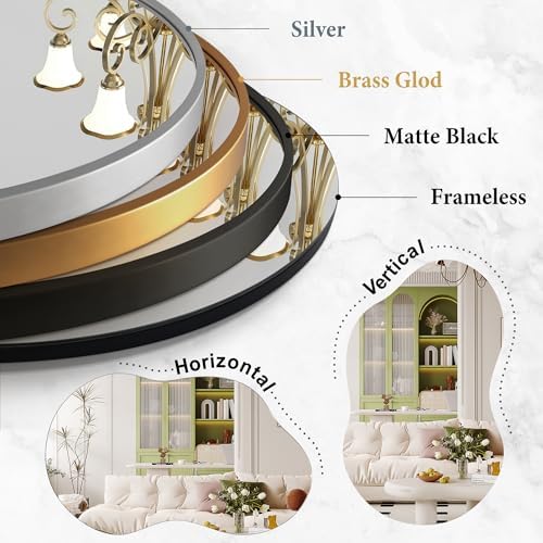 Bathroom Mirror for Over Sink-Frameless Home Decor Wall 26"x 46" Single - Image 5
