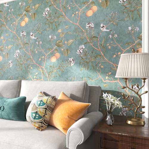 Laatse Vintage Bird Floral Wallpaper Peel and Stick 17.5" x 78.7" - Image 5