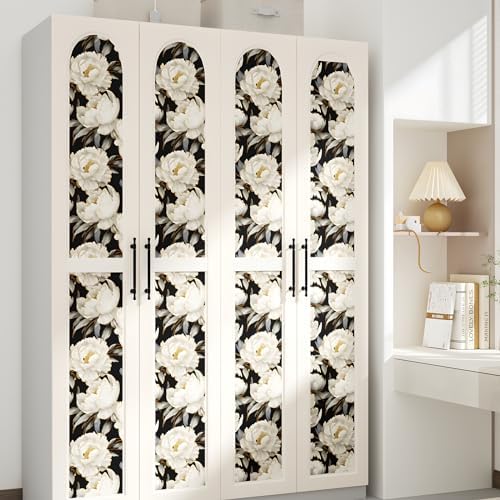 ILHIIOR Black/White Floral Peel and Stick Wallpaper 17.5 x 118 Inches - Image 2
