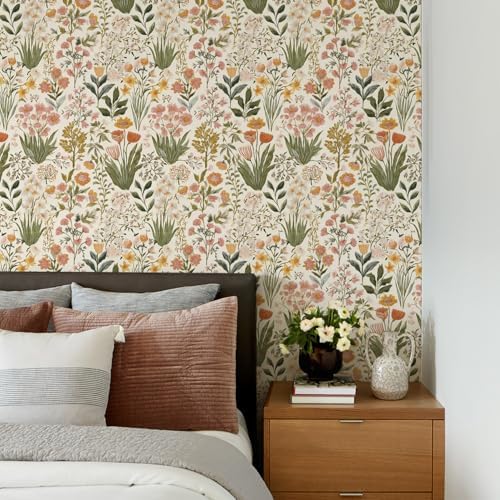 Orainege Floral Peel and Stick Wallpaper Boho Floral Contact Paper - Image 6