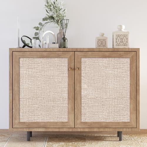 Amiya Grasscloth Khaki Wallpaper Peel and Stick Tan Faux Fabric Linen Contact - Image 7