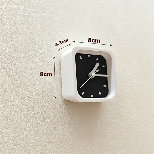 Mini 3 Inch Silent Analog Clock, Magnetic & Wall Mountable, Square Minimalist - Image 3