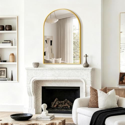 FGU Arched Bathroom Mirror for Over Sink 36"x24" Gold Vanity Mirror - Image 2