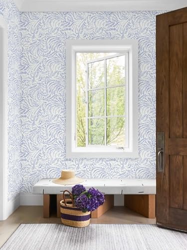 Ismoon Boho Peel and Stick Wallpaper Blue and White Farmhouse Contact Paper - Image 4