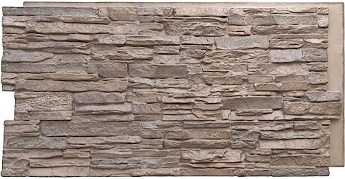 EverStone Canyon Ridge Faux Stone Panel, 45 3/4"W x 24 1/2"H x 1 1/4"D by EkenaMillwork