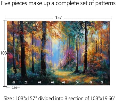 Autumn Forest Scenery Bedroom Peel and Stick mural-108"x157" - Image 4