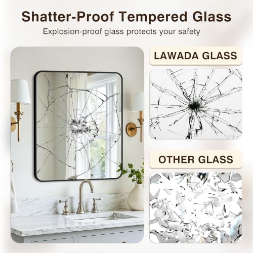 Vanity Bathroom Mirror, 30”x24” Black Bathroom Mirror - Image 6