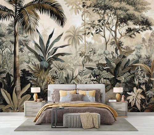 Moody Neutral Tropical Jungle Botanical Wallpaper - Image 3