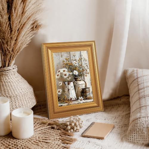 EJPFOGV Rustic Farmhouse Daisy Floral Framed Canvas Wall Art 8x10 inches - Image 2