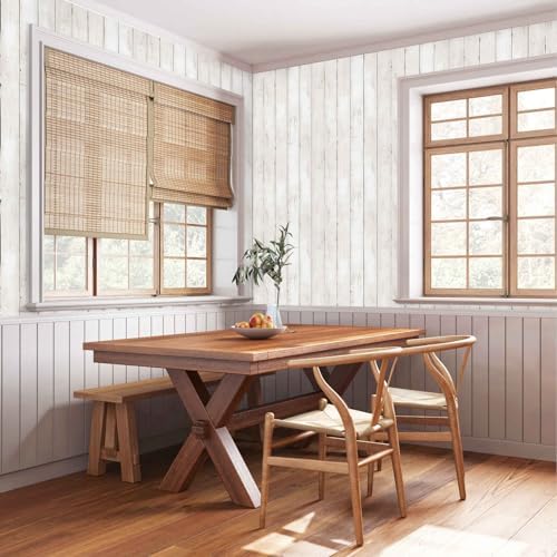 Abyssaly White Wood Shiplap Peel and Stick Wallpaper Farmhouse Wallpaper - Image 4