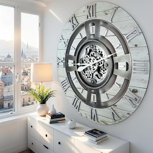 ImprovingLife The Gears Clock Real Moving Gear Wall Clock England Line) - Image 4
