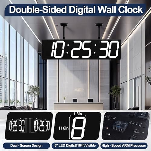 CHKOSDA 28 Inch Large Double Sided Digital Wall Clock - Image 2